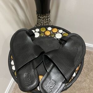 Genuine Handmade Men's  Sandals Black - Size 8